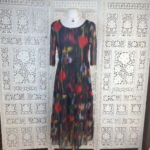 Baum Und Pferdgarten Sheer Tiered Dress Womens Medium Artsy Festival Indie